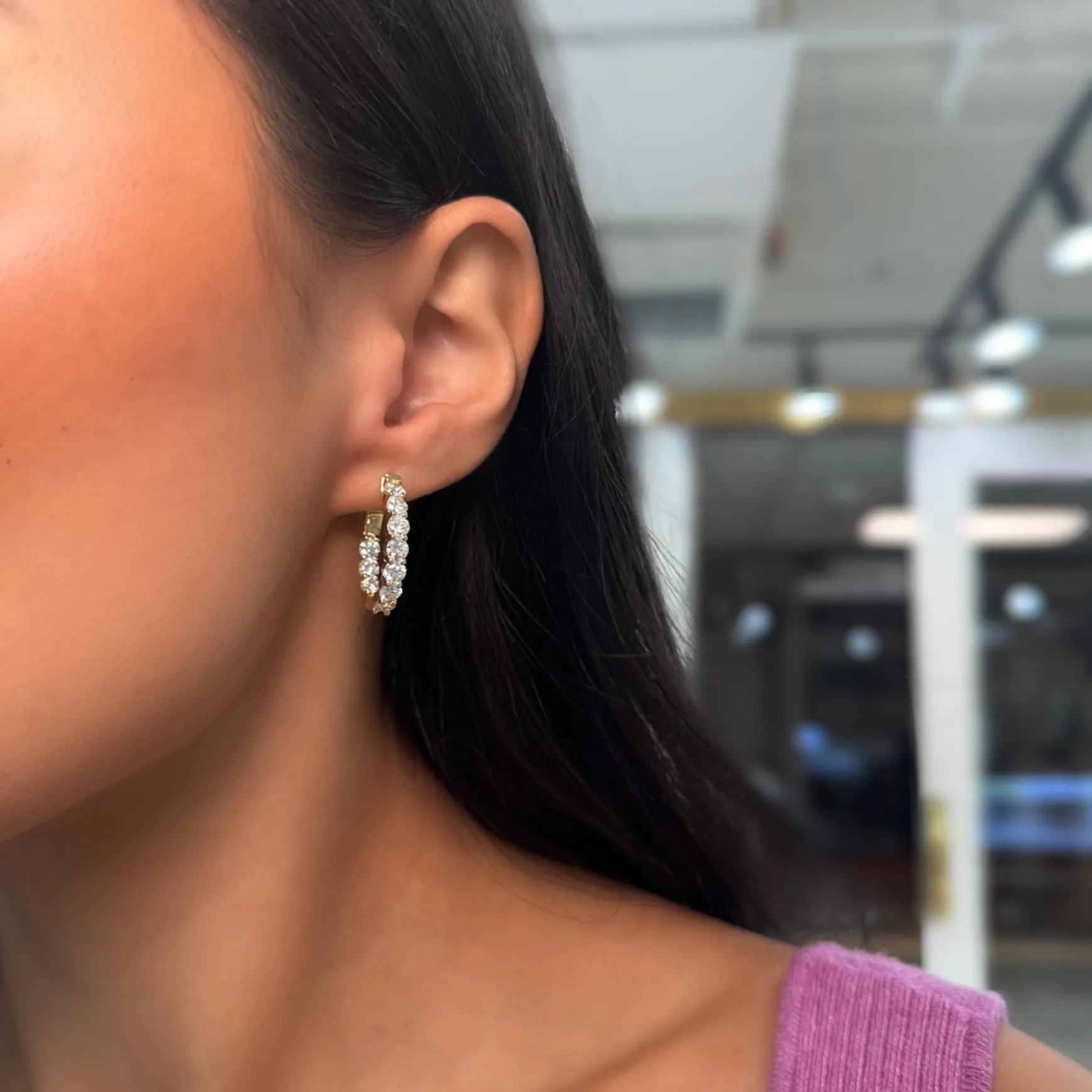 Calliope Diamond Hoop Earrings 4 ctw