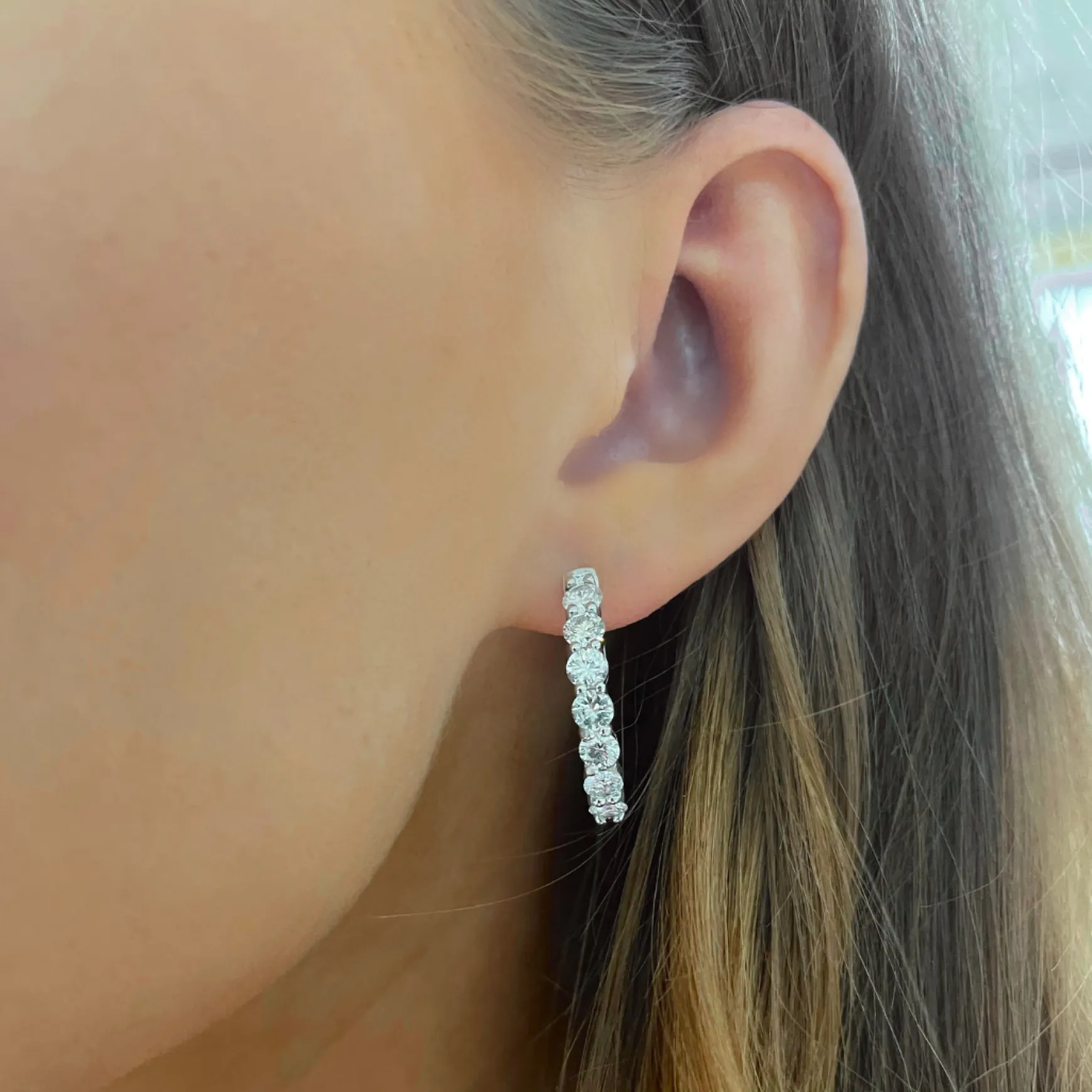 Calliope Diamond Hoop Earrings 4 ctw