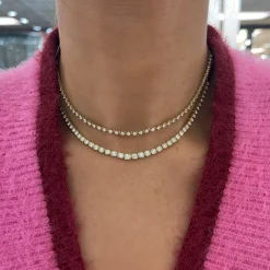 Carlie Graduated Illusion Cushion Cut Diamond Tennis Necklace 2.26 ctw