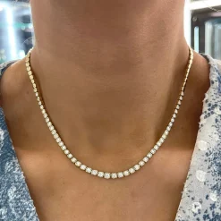 Carlie Graduated Illusion Cushion Cut Diamond Tennis Necklace 2.26 ctw