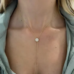 Celia Adjustable Necklace with Sliding Diamond Bolo