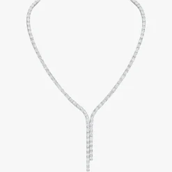Channel Set Emerald Cut Diamond Double Lariat 24 ctw
