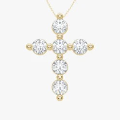 Charlie Cloud® Floating Diamond Cross Necklace 1.44 ctw