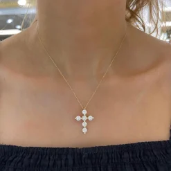 Charlie Cloud® Floating Diamond Cross Necklace 1.44 ctw