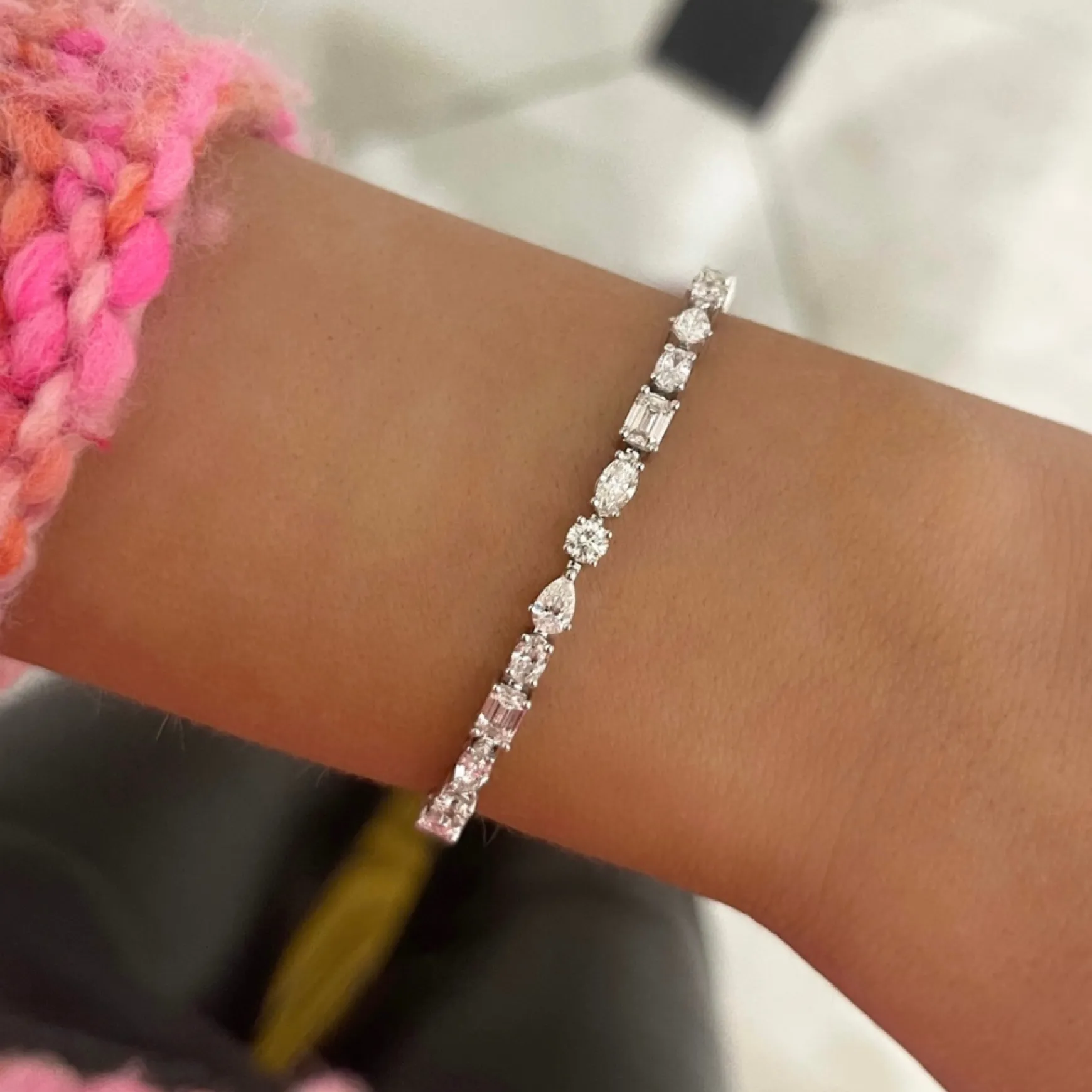 Charlotte Multi-Shape Fancy Diamond Tennis Bracelet 5.62 ctw