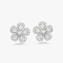 Cleo Diamond Flower Stud Earrings 1 ctw