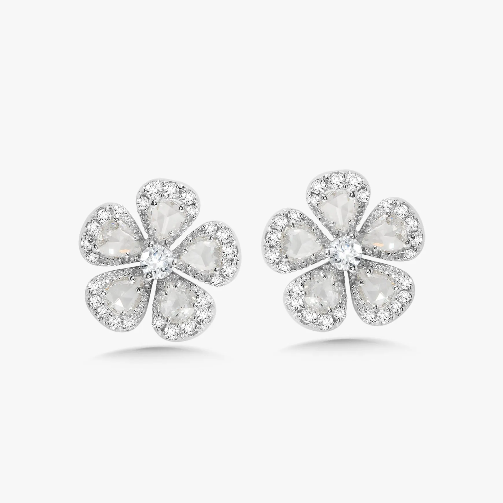 Cleo Diamond Flower Stud Earrings 1 ctw
