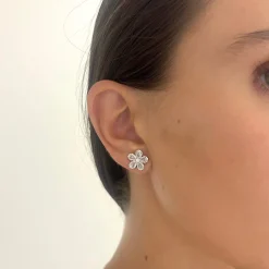 Cleo Diamond Flower Stud Earrings 1 ctw