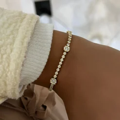 Cluster Station Diamond Tennis Bracelet 2 ctw