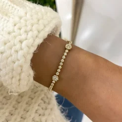 Cluster Station Diamond Tennis Bracelet 2 ctw