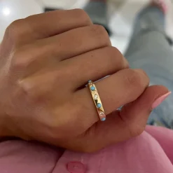 Colette Turquoise & Diamond Eternity Band