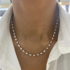 Cosmo Multi-Shape Floating Diamond Tennis Necklace 7 ctw
