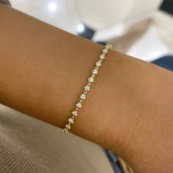 Cupcake Illusion Diamond Tennis Bracelet with Lobster Closure 0.60 ctw
