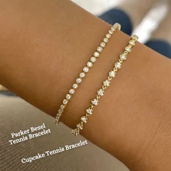 Cupcake Illusion Diamond Tennis Bracelet with Lobster Closure 0.60 ctw