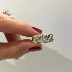 Custom 3D Diamond Solid Gold Cigar Band