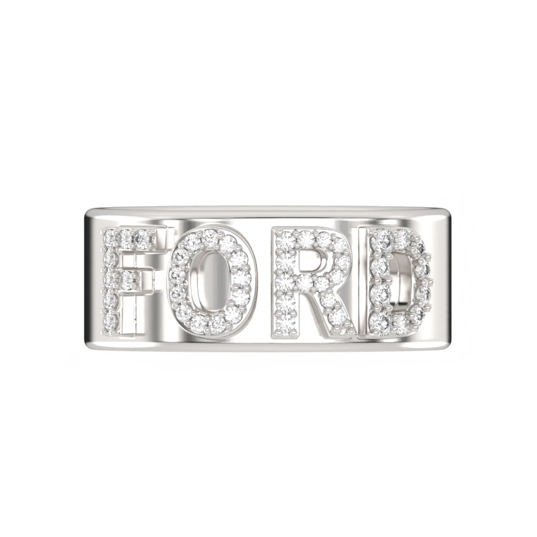 Custom 3D Diamond Solid Gold Cigar Band