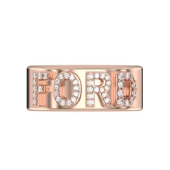 Custom 3D Diamond Solid Gold Cigar Band