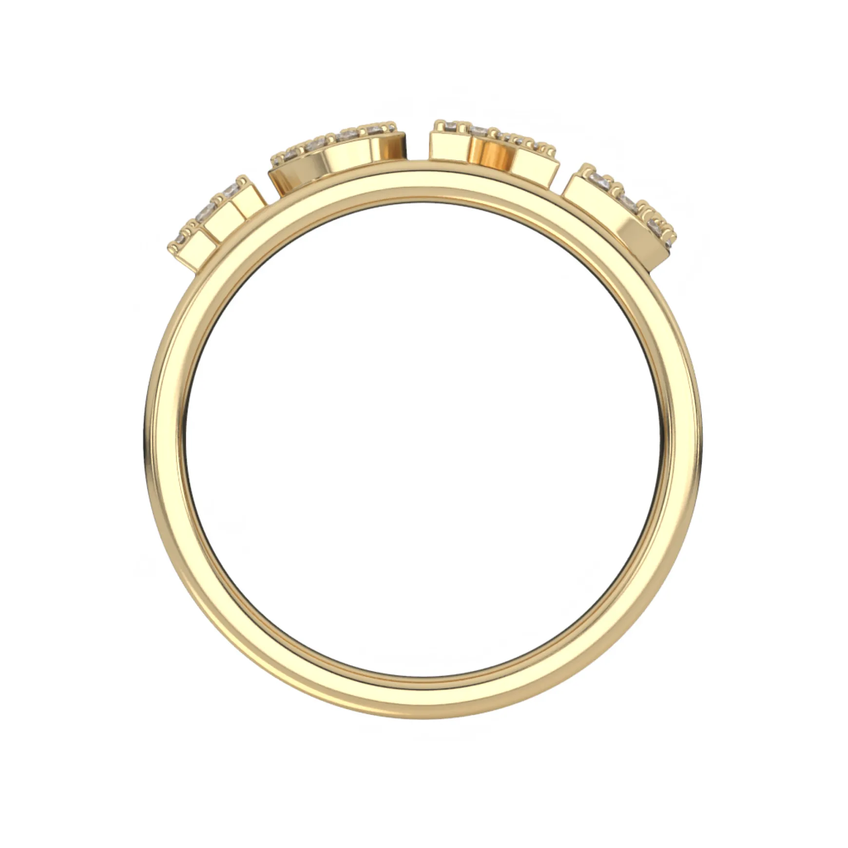 Custom 3D Diamond Solid Gold Cigar Band