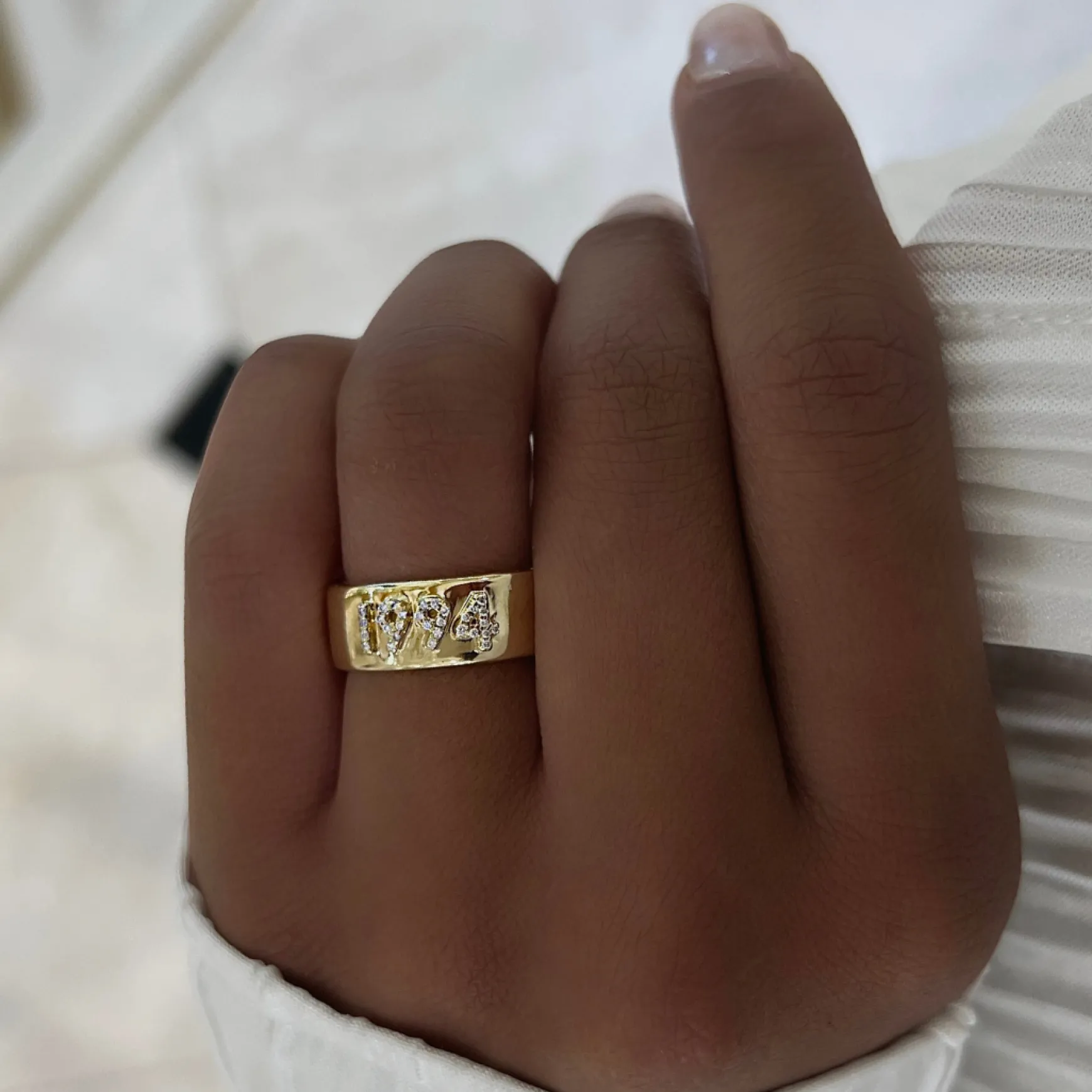Custom 3D Diamond Solid Gold Cigar Band