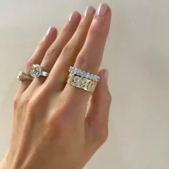 Custom 3D Diamond Solid Gold Cigar Band