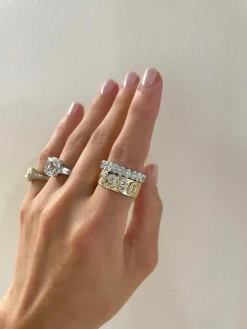 Custom 3D Diamond Solid Gold Cigar Band