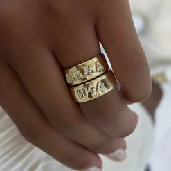 Custom 3D Diamond Solid Gold Cigar Band