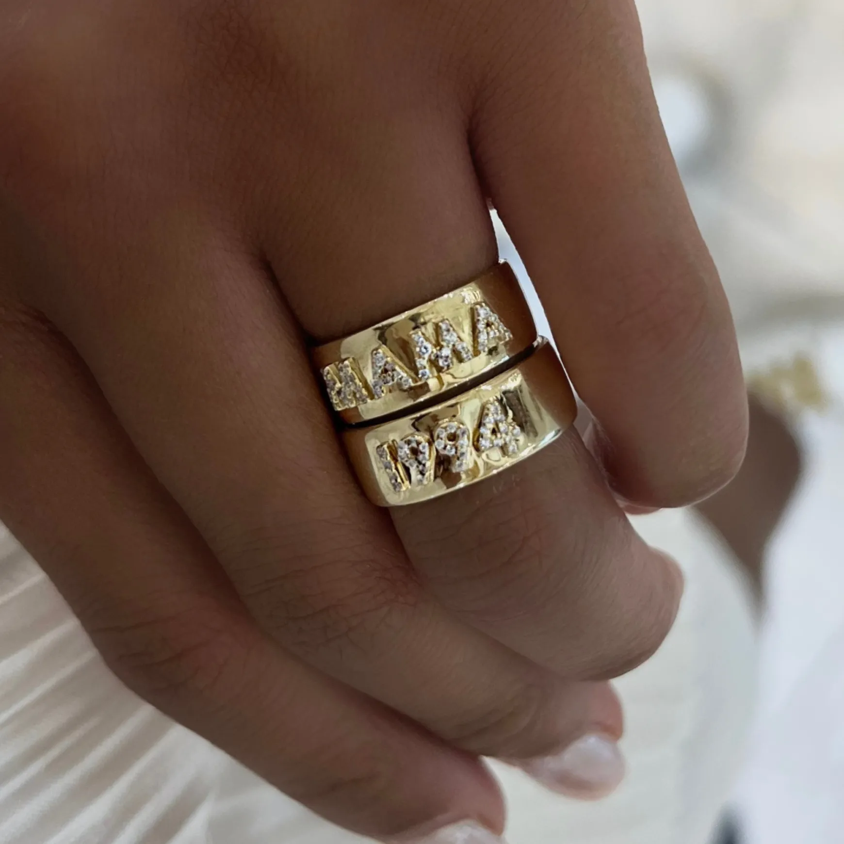 Custom 3D Diamond Solid Gold Cigar Band