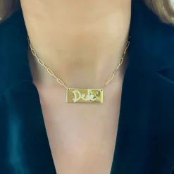 Custom Handwritten Diamond Bar Name Necklace Design DEPOSIT ONLY