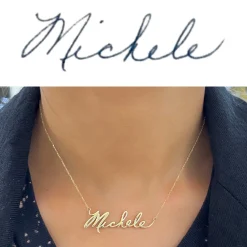 Custom Handwritten Gold Name Necklace