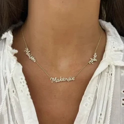 Custom Multiple Diamond Name Necklace