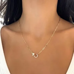 Dainty Paperclip Chain With Diamond Lobster Clasp