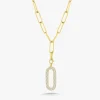 Dana Paperclip Chain with Detachable Diamond Toggle