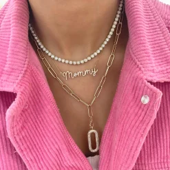 Dana Paperclip Chain with Detachable Diamond Toggle