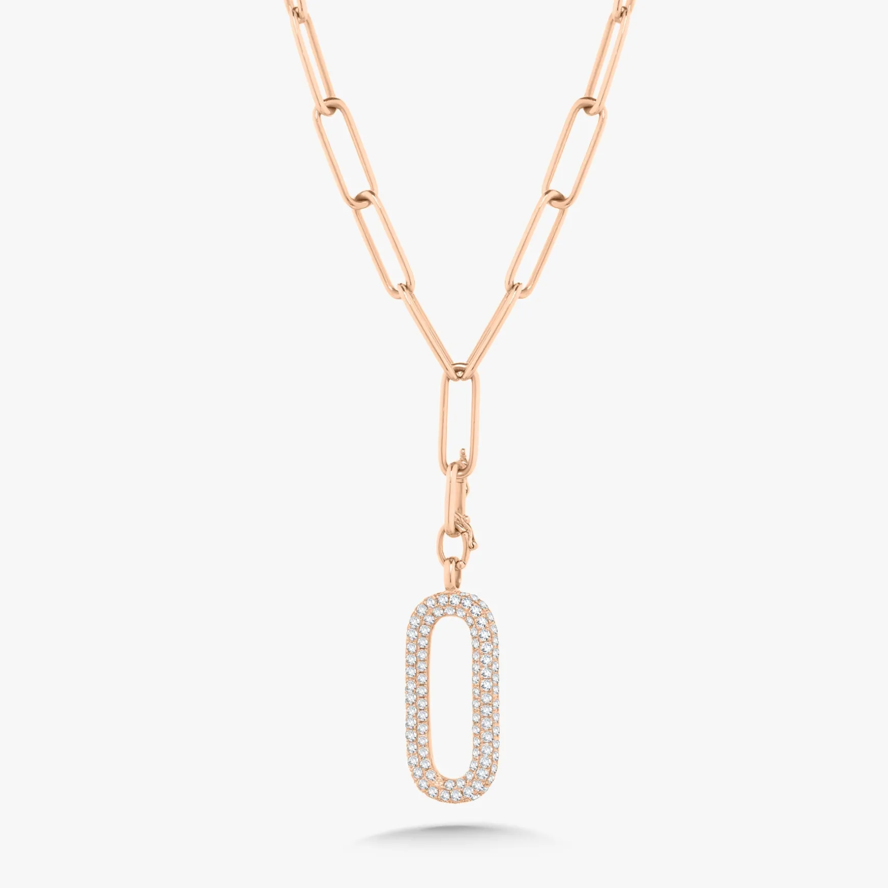 Dana Paperclip Chain with Detachable Diamond Toggle