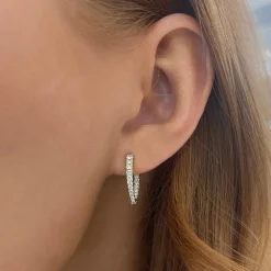 Danica Diamond Pointed Huggie Earrings