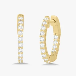 Darby Double Sided Diamond Huggie Earrings 0.50 ctw