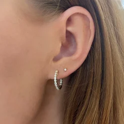 Darby Double Sided Diamond Huggie Earrings 0.50 ctw
