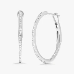 Demi Double Sided Diamond Hoop Earrings 0.75"