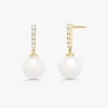 Dominique Diamond Bar with Pearl Dangle Stud Earrings