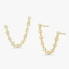 Double Piercing Diamond Stud Earrings