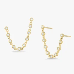 Double Piercing Diamond Stud Earrings