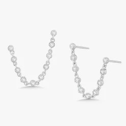 Double Piercing Diamond Stud Earrings
