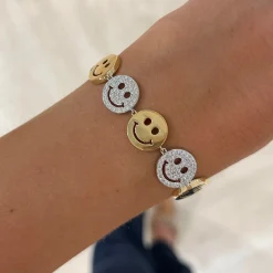Drew Smiley Pave & Gold Bracelet 2.25 ctw