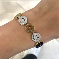 Drew Smiley Pave & Gold Bracelet 2.25 ctw