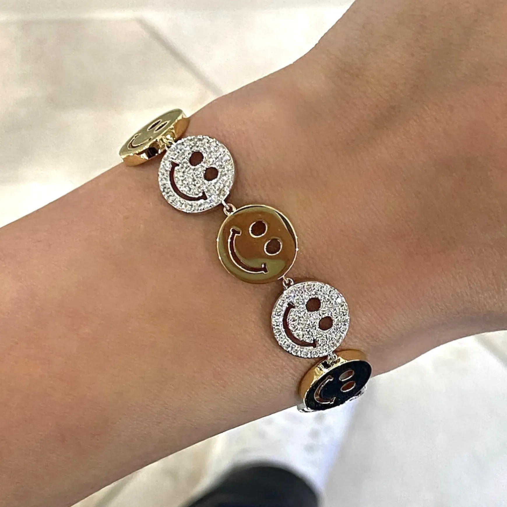 Drew Smiley Pave & Gold Bracelet 2.25 ctw
