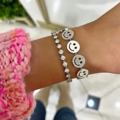 Drew Smiley Pave & Gold Bracelet 2.25 ctw