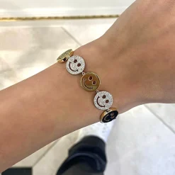 Drew Smiley Pave & Gold Bracelet 2.25 ctw