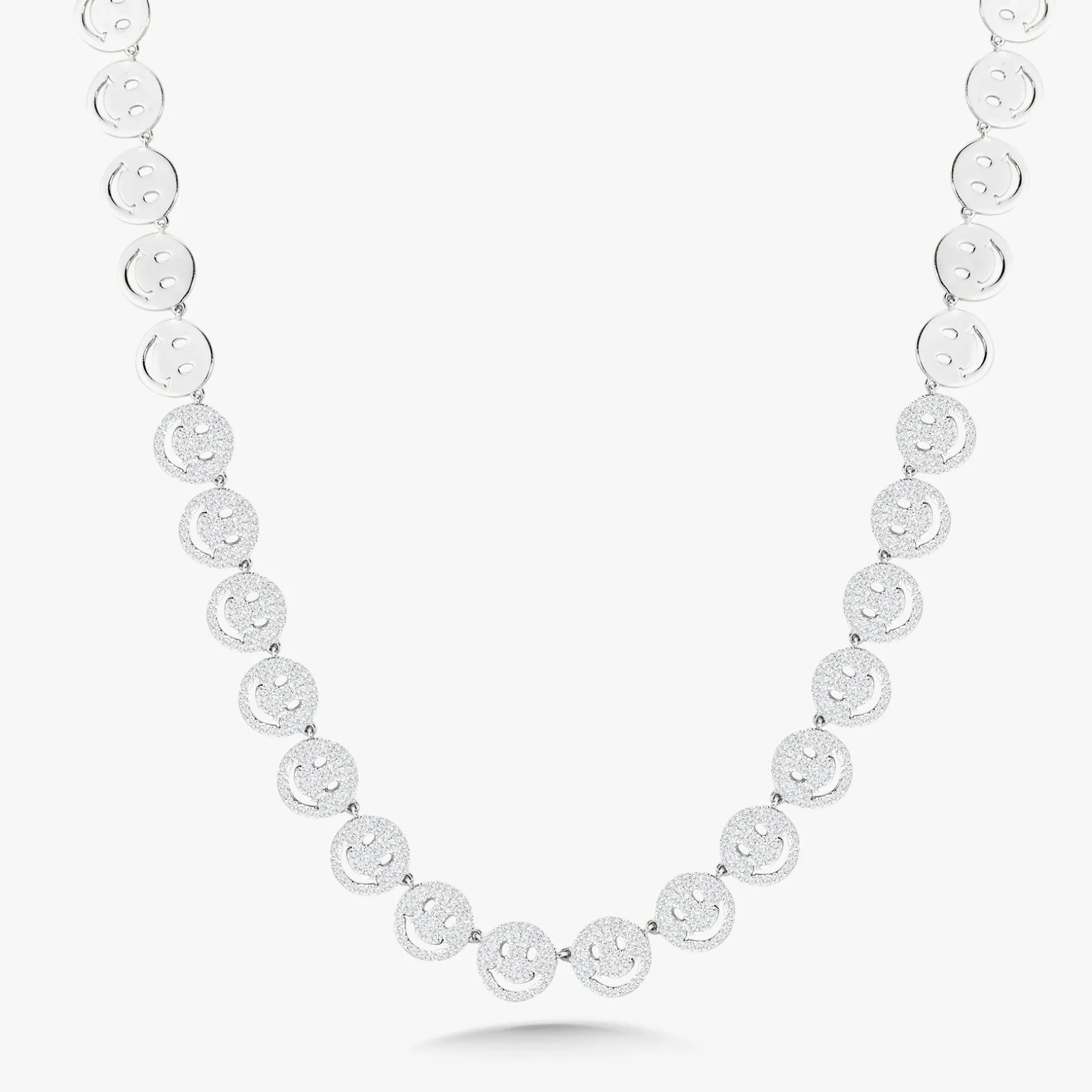 Drew Smiley Pave Diamond Adjustable Choker Necklace 2.77 ctw