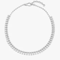 Dulce Baguette Diamond Station Collar Necklace 12.22 ctw