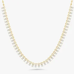 Dulce Baguette Diamond Station Collar Necklace 12.22 ctw